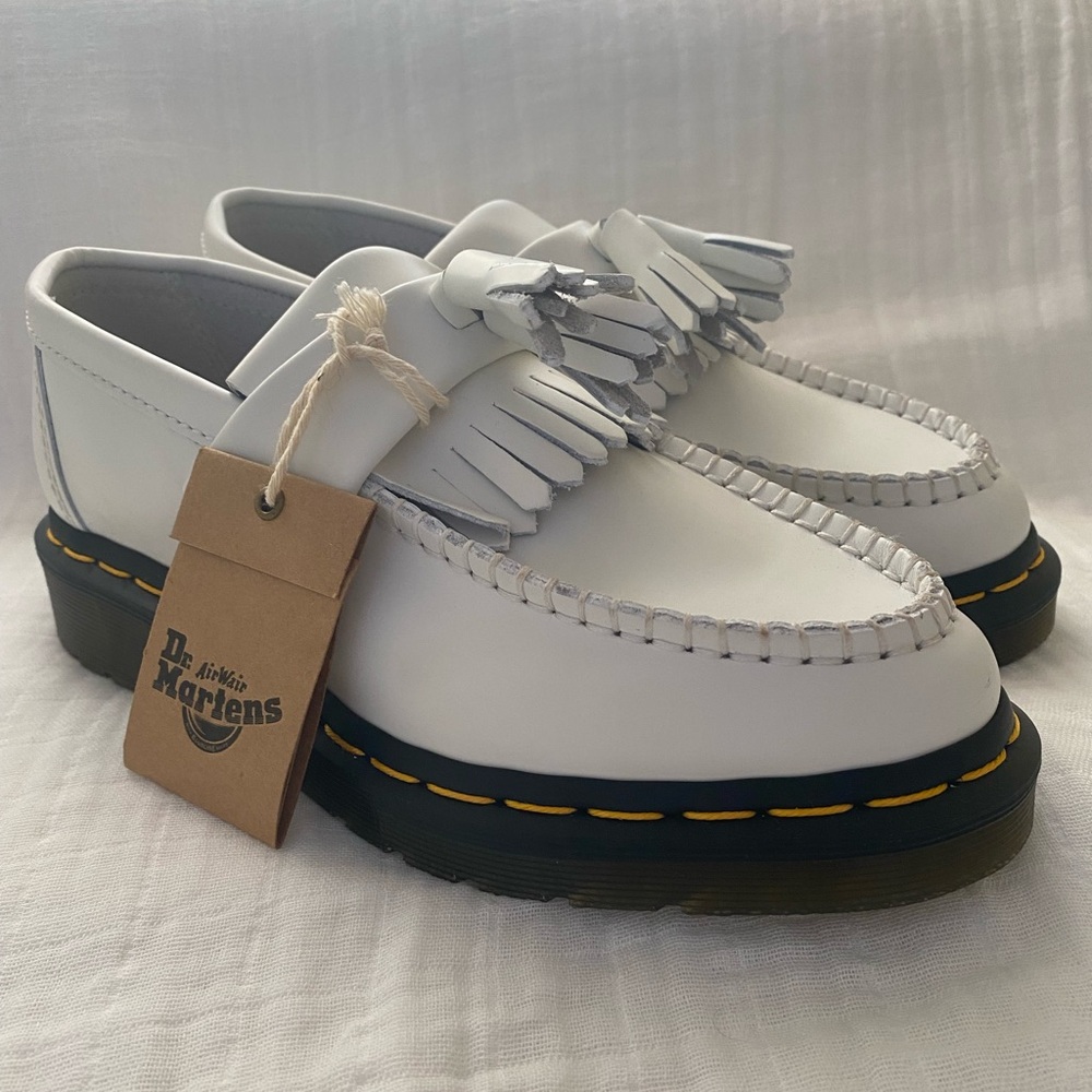 Dr. Martens ADRIAN YELLOW STITCH LEATHER TASSEL LOAFERS ! NWT. Various Sizes - Picture 9 of 13